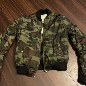 NWT ANGEL KISS CAMO BOMBER JACKET S